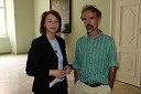 Mirjana Koren, direktorica Pokrajinskega muzeja Maribor in Gregor Erjavec, tajnik humanitarnega društva za podporo Tibetu