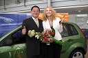 Masahiro Tajima, izvršni direktor Summit motors Ljubljana in Anamarija Avbelj, Miss Universe Slovenije 2008