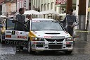 Tomaž Kaučič, voznik in zmagovalec rallyja in Peter Zorenč,  sovoznik in zmagovalec rallyja v vozilu Mitsubishi Lancer EVO IX