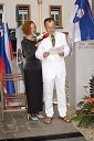 Mateja Štabuc, povezovalka programa in nekdanja vinska kraljica  ter Mirko Nidorfer, višji bibliotekar in profesor slovenščine