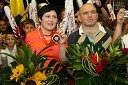 Lucija Polavder, slovenska judoistka, dobitnica bronaste olimpijske medalje in Marjan Fabjan, trener juda