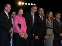 France Cukjati, predsednik Državnega zbora Republike Slovenije, dr. Danilo Türk, predsednik Republike Slovenije in soproga Barbara Miklič Türk in Janez Janša, predsednik Vlade Republike Slovenije z zaročenko Urško Bačovnik