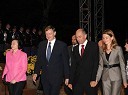 Dr. Danilo Türk, predsednik Republike Slovenije in soproga Barbara Miklič Türk ter Janez Janša, predsednik Vlade Republike Slovenije z zaročenko Urško Bačovnik