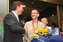 dr. Milan Zver, minister za šolstvo in šport in Rajmond Debevec, dobitnik bronaste olimpijske medalje v streljanju z malokalibrsko puško