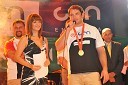 Jasna Kuljaj, voditeljica in Primož Kozmus, olimpijski prvak v metu kladiva