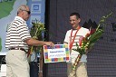 Jože Mermalj, predsednik uprave BTC-ja in Rajmond Debevec, strelec z malokalibrsko puško, dobitnik bronaste olimpijske medalje