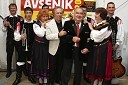 Joži Kališnik, Alfi Nipič, Karl Landsmaier, nekdanji manager Ansambla Avsenik in Jožica Svete z ansamblom