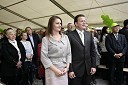 Bojan Šrot, župan mesta Celje in predsednik stranke SLS s spremljevalko Katarino Karlovšek, kandidatka SLS- LJ Bežigrad