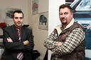Tomaž Oven, vodja marketinga Volkswagen in Vladimir Kevo, trener Primoža Kozmusa