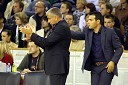 Željko Obradović, trener Panathinaikosa in Dimtris Itoudis, asistent trenerja Panathinaikosa