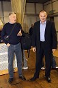 Peter Vilfan, podpredsednik Union Olimpije in televizijski komentator in Dušan Mitič, predsednik Olimpije