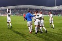 Veselje slovenskih nogometašev ob drugem zadetku