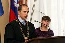 Prof. dr. Rajko Knez, dekan Pravne fakultete Maribor in Maja Damevska, povezovalka podelitve
