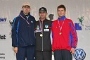 Mitja Kosovelj, drugouvrščeni, Roman Kejžar, zmagovalec polmaratona (teka na 21 km) in David Rihtarič, tretjeuvrščeni