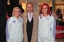Sabina Veit, atletinja, Peter Kukovica, predsednik Atletske zveze Slovenije in Nina Kolarič, atletinja
